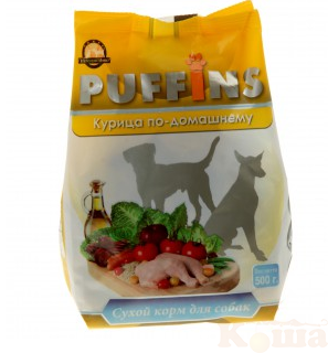 картинка Сухой корм д/собак Puffins  "Курица по-домашнему" 500 гр. от магазина Коша
