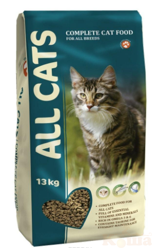 картинка Корм сухой полнорационный для взрослых кошек "ALL CATS" 13 кг от магазина Коша