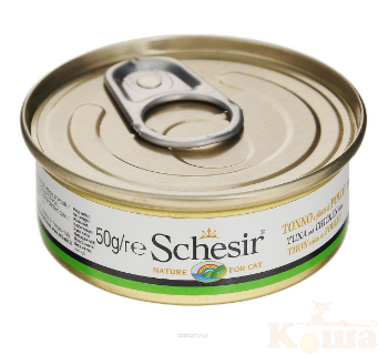 картинка Schesir консервы для кошек Тунец и Куриное филе 50г*6шт от магазина Коша