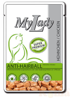 картинка My^dy Super Premiym Anti-Hairball консервы для кошек Курица кусочки в соусе 85 гр от магазина Коша
