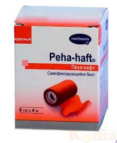картинка PEHA-HALF самофиксирующийся когезивный бинт 4м*6 см, красный от магазина Коша