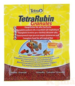 картинка Основной корм TetraRubin Granules Sachet для любых видов тропических рыб в гранулах , пакет 15гр от магазина Коша