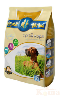 картинка Сухой корм "Верные друзья" для собак всех пород Курица1 кг. от магазина Коша