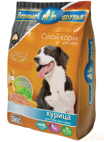картинка Сухой корм "Верные друзья" д/взрослых собак всех пород КУРИЦА 3 кг от магазина Коша