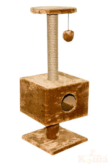 картинка Домик-когтеточка  квадратный на подставке (джутовая) от магазина Коша