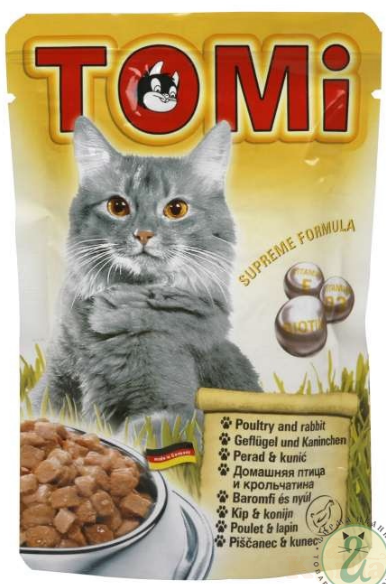 картинка TOMI консервы для кошек-пауч 100г птица с кроликом   (уп-20 шт) Германия от магазина Коша