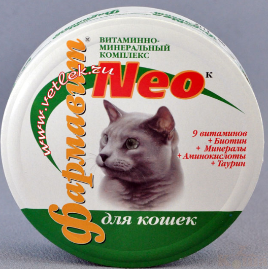 картинка Фармовит NEO К  д/кошек 60 таб. х 0,5 гр. от магазина Коша