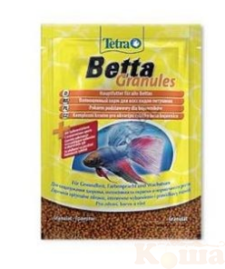 картинка Основной корм для всех видов петушков TetraBetta Granules Sachet пакет 5гр гранулы от магазина Коша