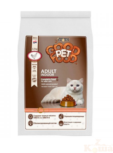 картинка Good Pet Food Adult Indoor Cat сухой корм д/Кошек ЖИВУЩИХ В ПОМЕЩЕНИИ 10 кг от магазина Коша