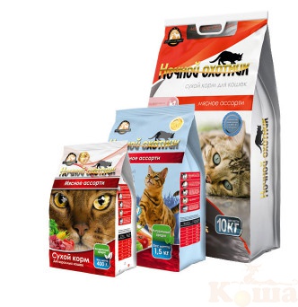 картинка Сухой корм для кошек премиум класса " Ночной охотник " Мясное ассорти 10 кг от магазина Коша