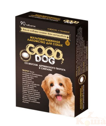 картинка Мультивитаминное лакомcтво для Собак со вкусом "ТВОРОГА И СМЕТАНЫ" 90таб. от магазина Коша