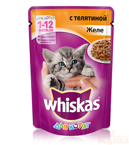 картинка Вискас д/котят телятина желе 85 гр(24 шт) от магазина Коша