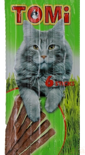 картинка "TOMI" палочки для кошек 6шт*5гр с индюшатиной и молодой бараниной (уп - 25шт) Германия от магазина Коша