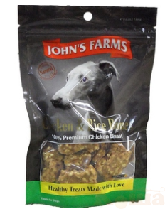 картинка JOHN'S FARMS Chicken Rice Bones Косточки из курицы и риса лакомства д/собак 60/80г , 1х80г от магазина Коша