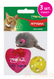 картинка Набор игрушек д/кош (мышь,шар,сердечко) от магазина Коша