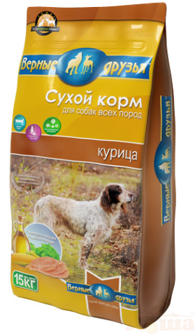 картинка Сухой корм "Верные друзья" для взрослых собак всех пород "Курица"15 кг от магазина Коша