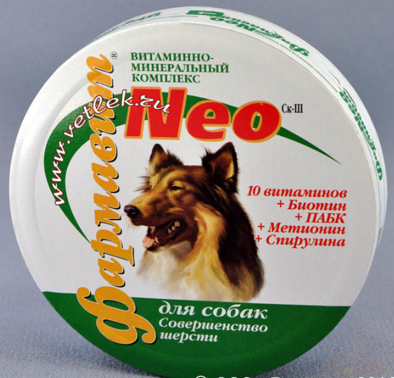 картинка Фармавит NEO Ск-Ш Соверш.шерсти собак  90 таб. х 0,5 гр. от магазина Коша